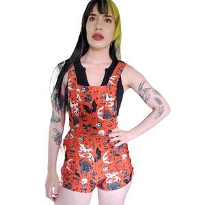 Blackmilk Orange Halloween Overalls